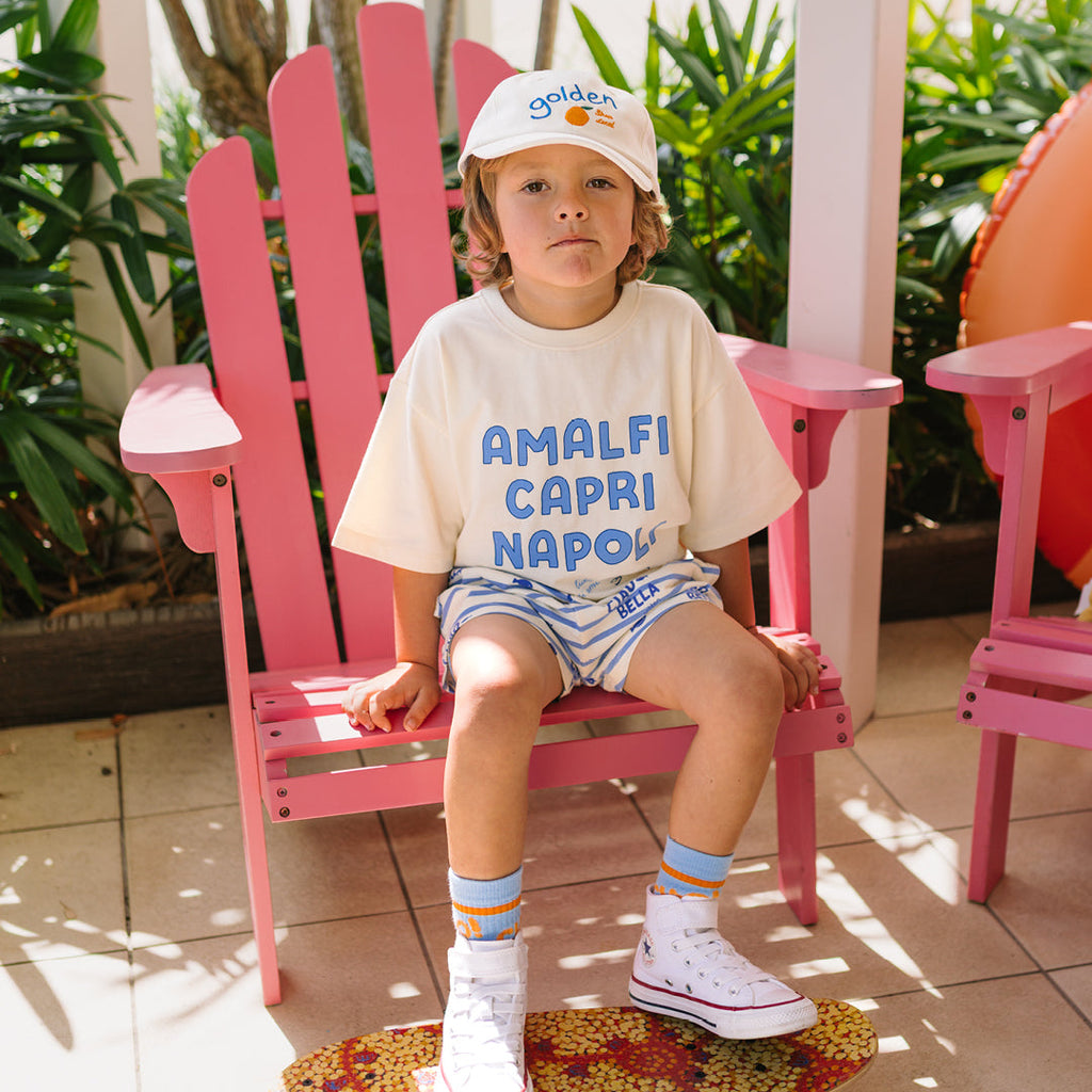 Italian Holiday Mid Sleeve Tee Buttercream