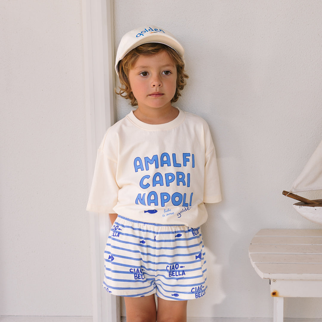 Italian Holiday Mid Sleeve Tee Buttercream