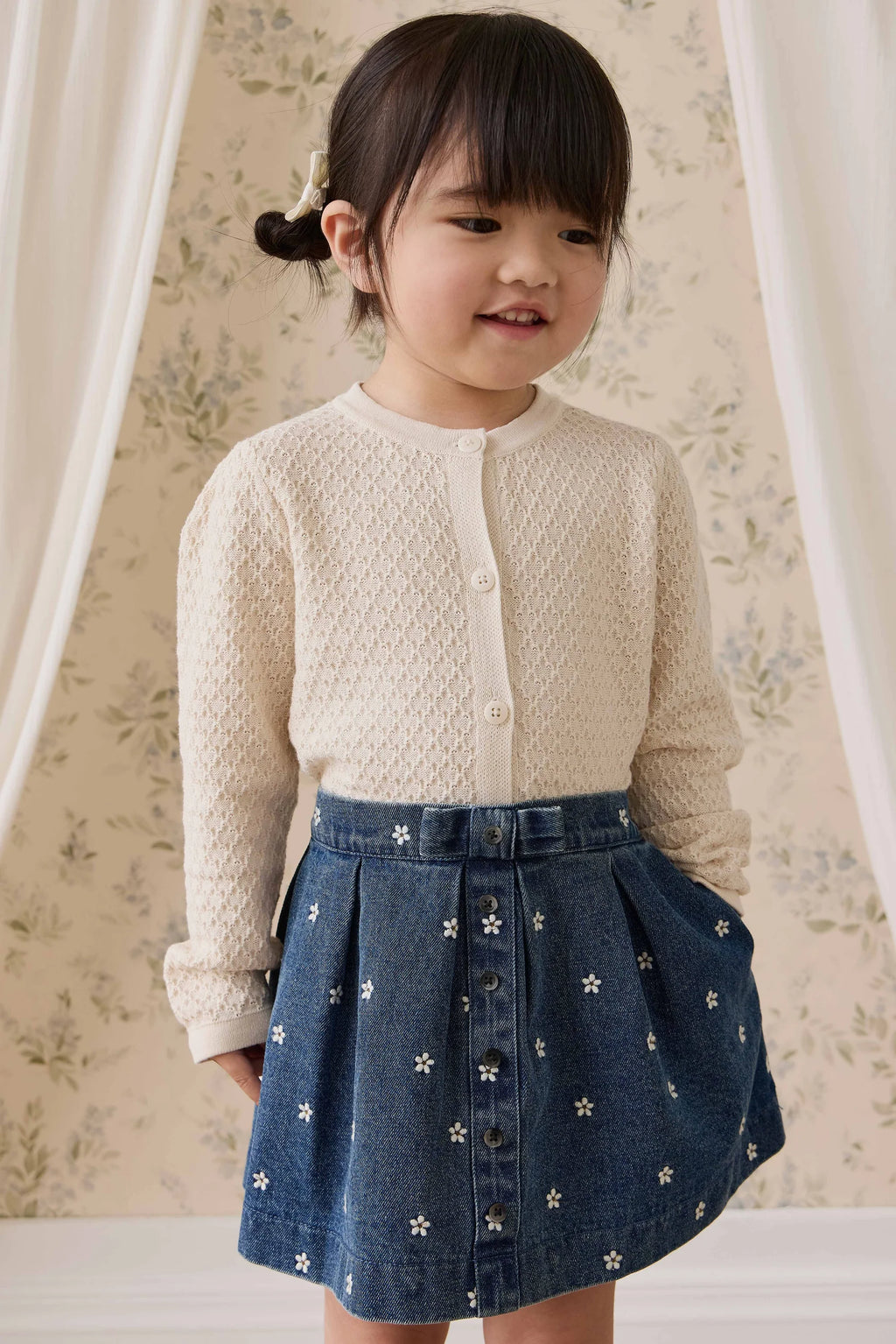 Etta Skirt - Josie Floral Denim