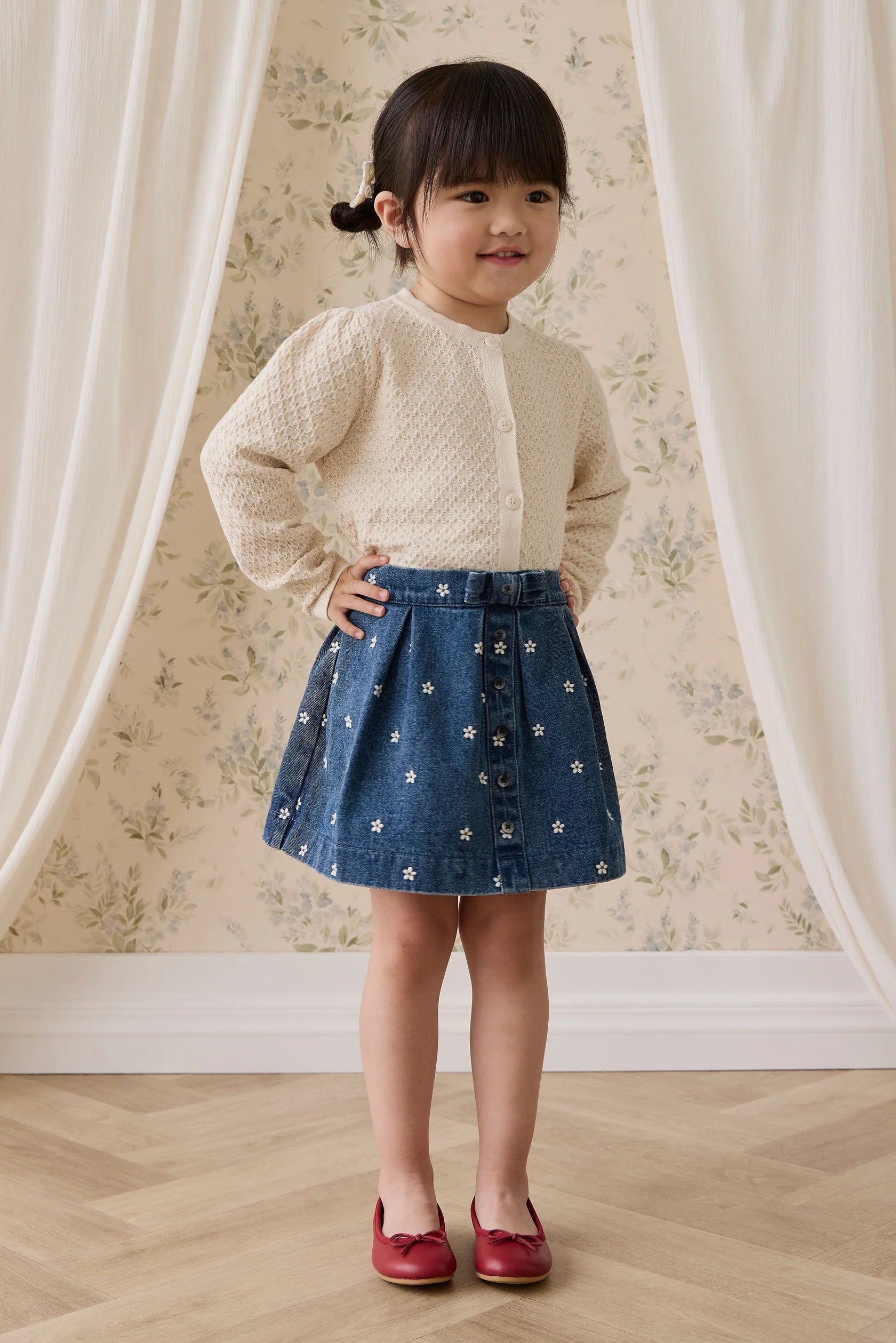 Etta Skirt - Josie Floral Denim