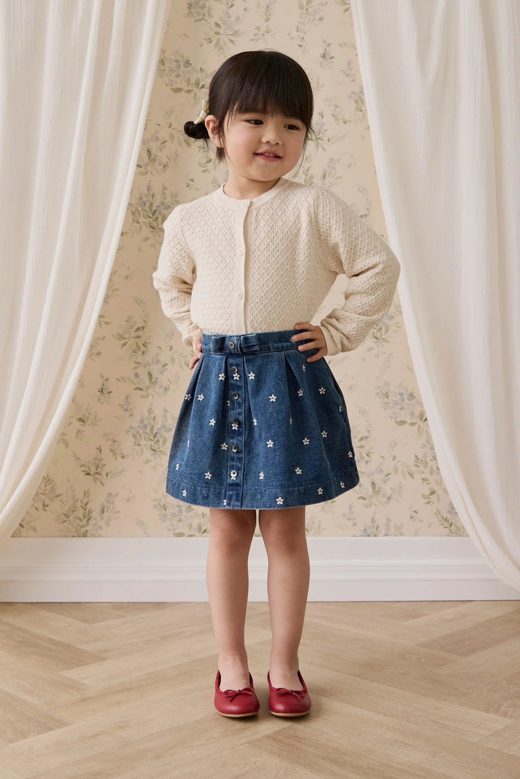 Etta Skirt - Josie Floral Denim