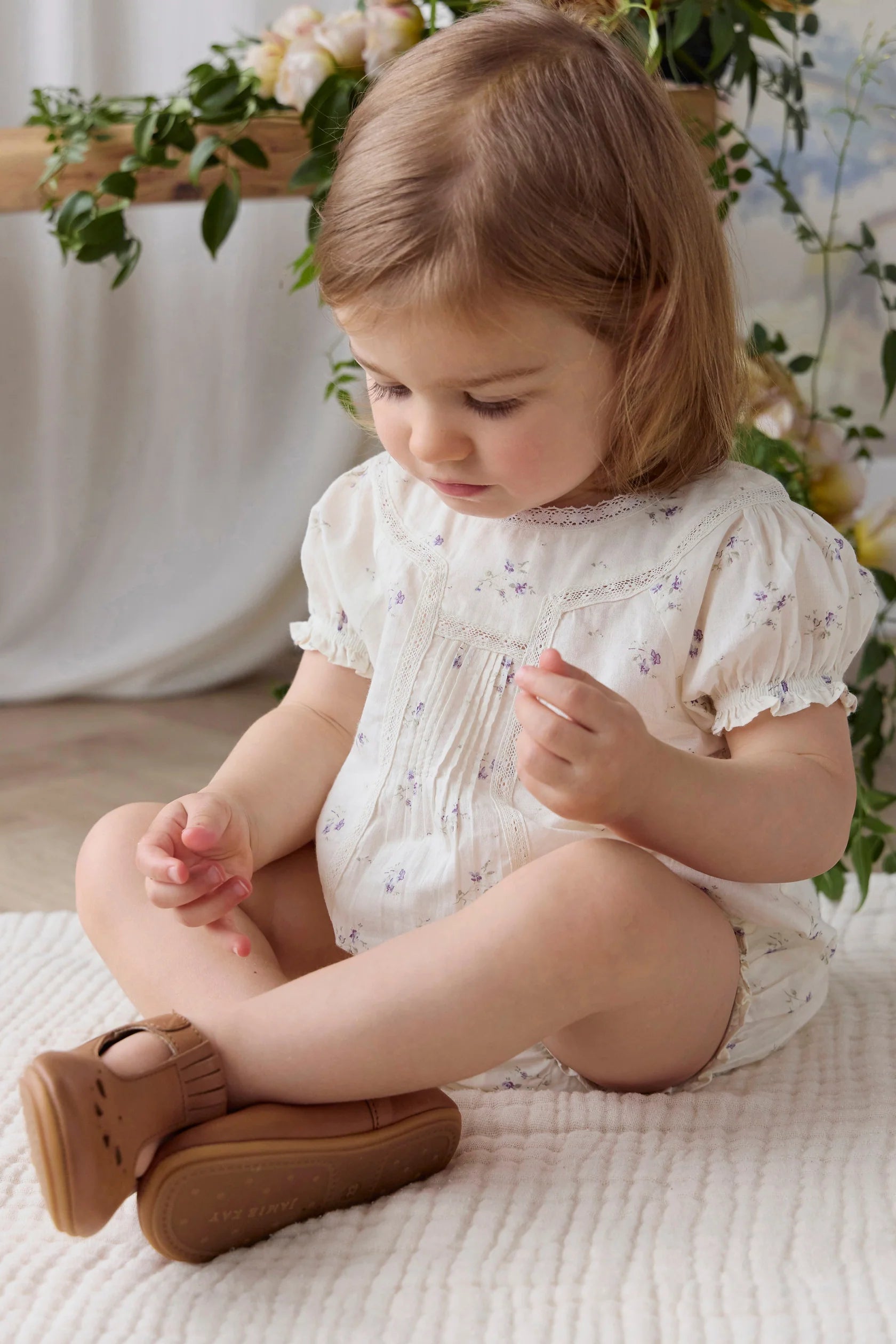 Organic Cotton Saylor Playsuit - Jade Floral