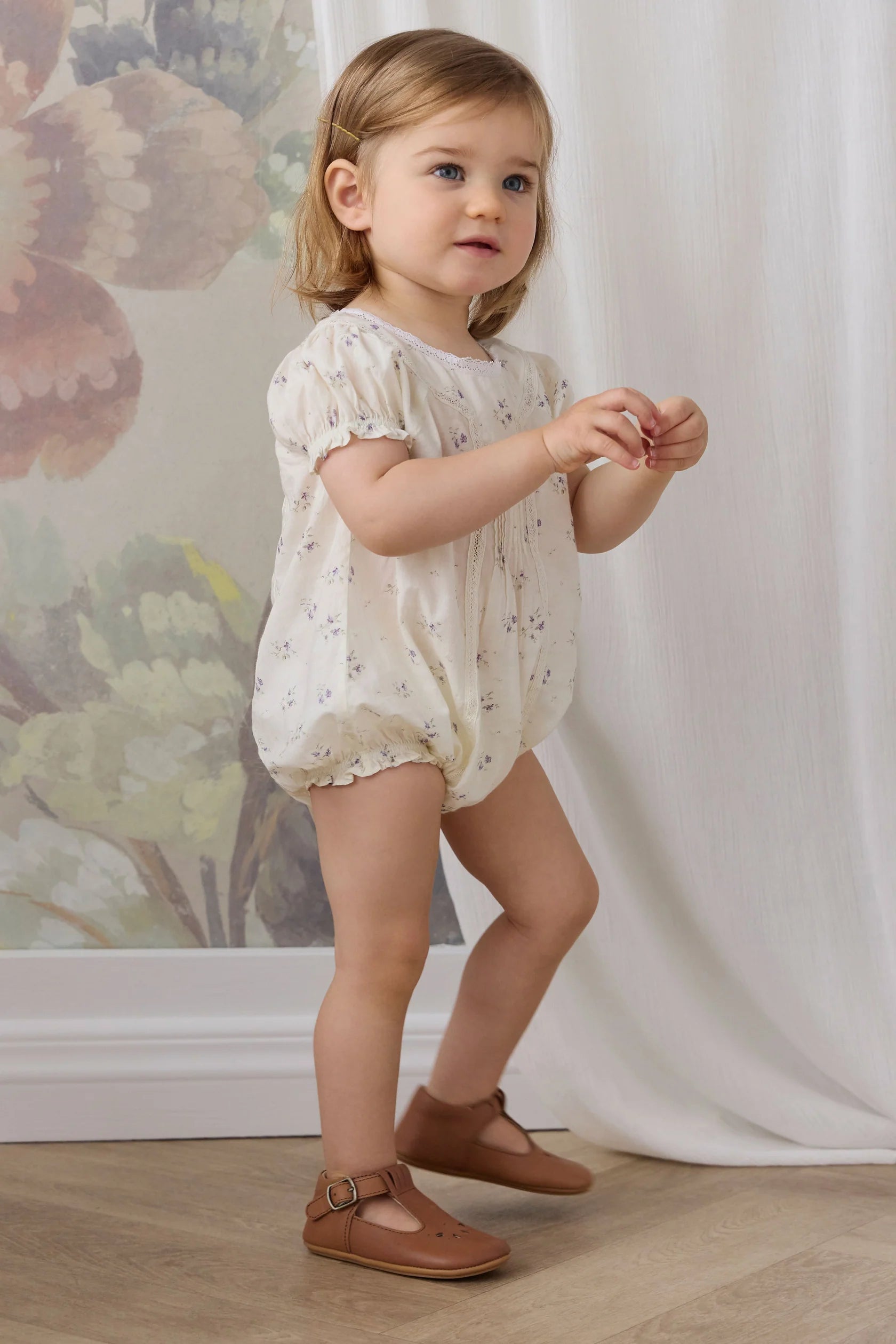 Organic Cotton Saylor Playsuit - Jade Floral
