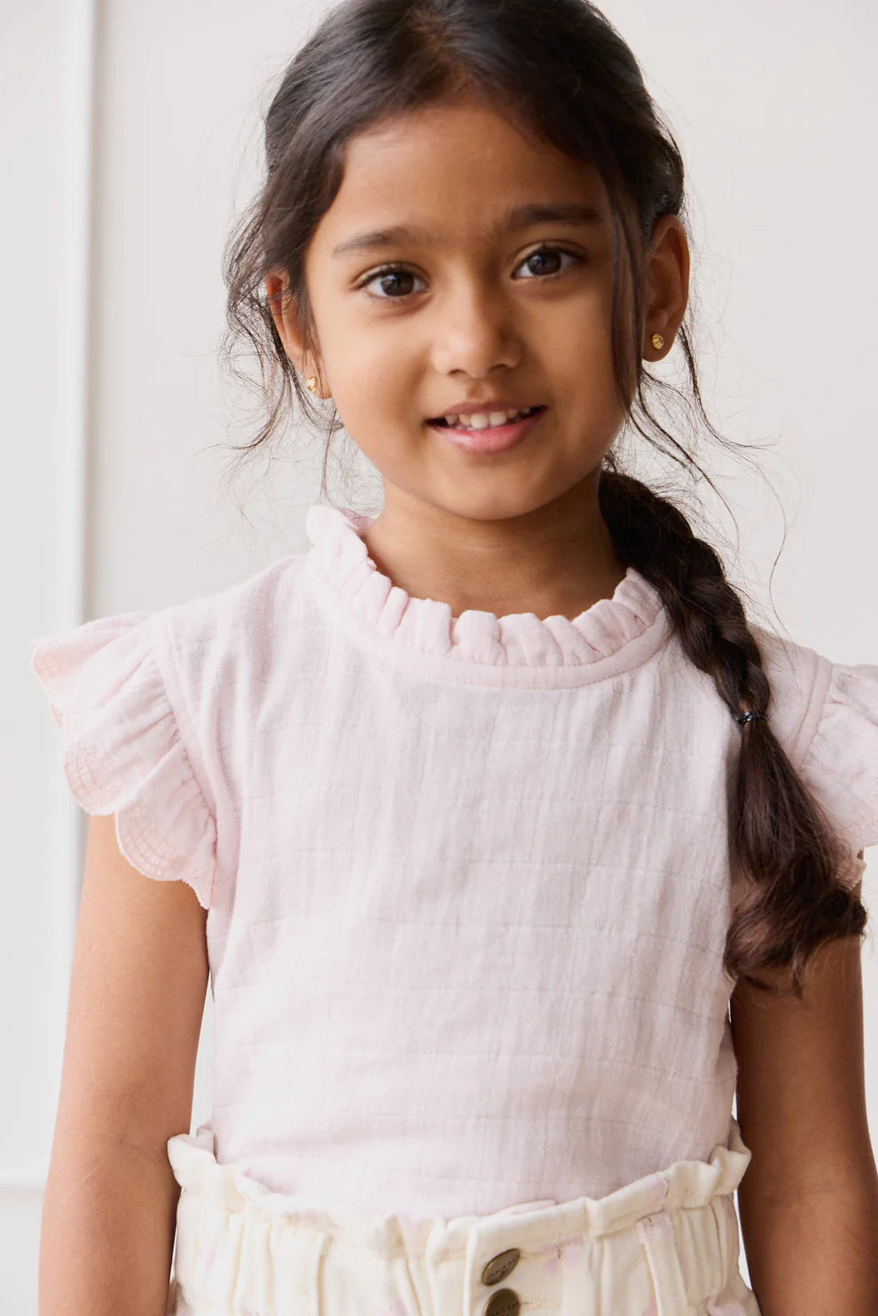 Organic Cotton Muslin Edith Top - Cassia