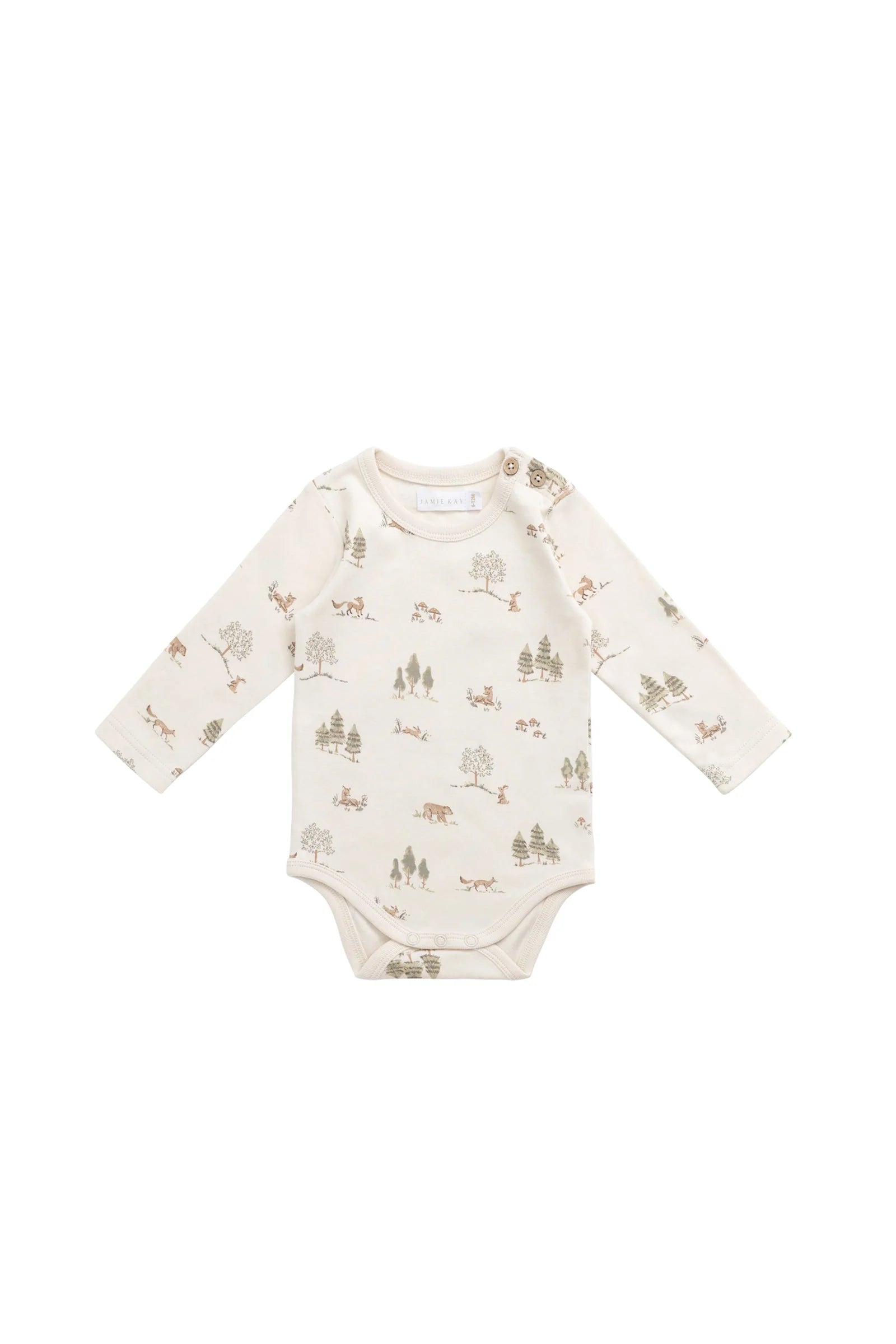 Organic Cotton Fernley Bodysuit - Pine Forest Friends