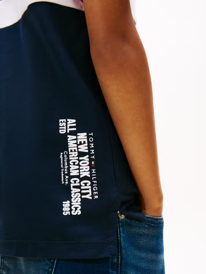 Colour-Blocked Pique Polo Shirt