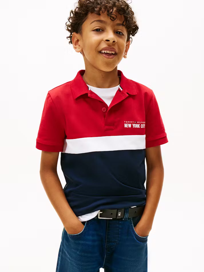 Colour-Blocked Pique Polo Shirt