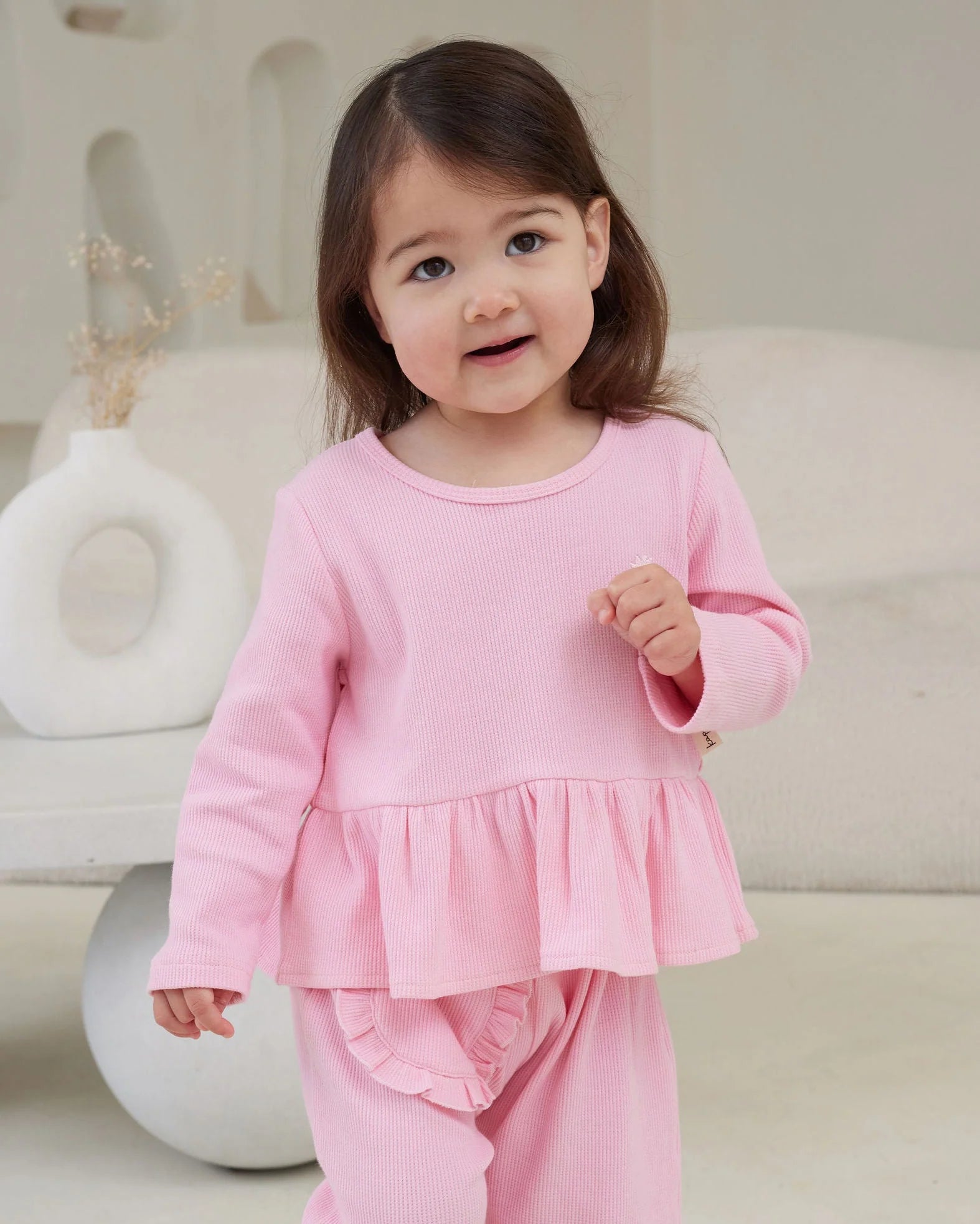 Candy Waffle LS Peplum