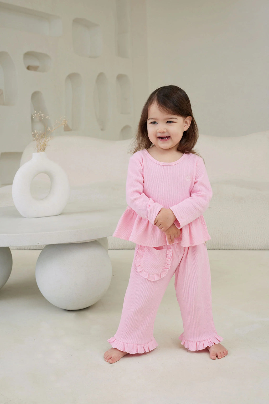 Candy Waffle LS Peplum
