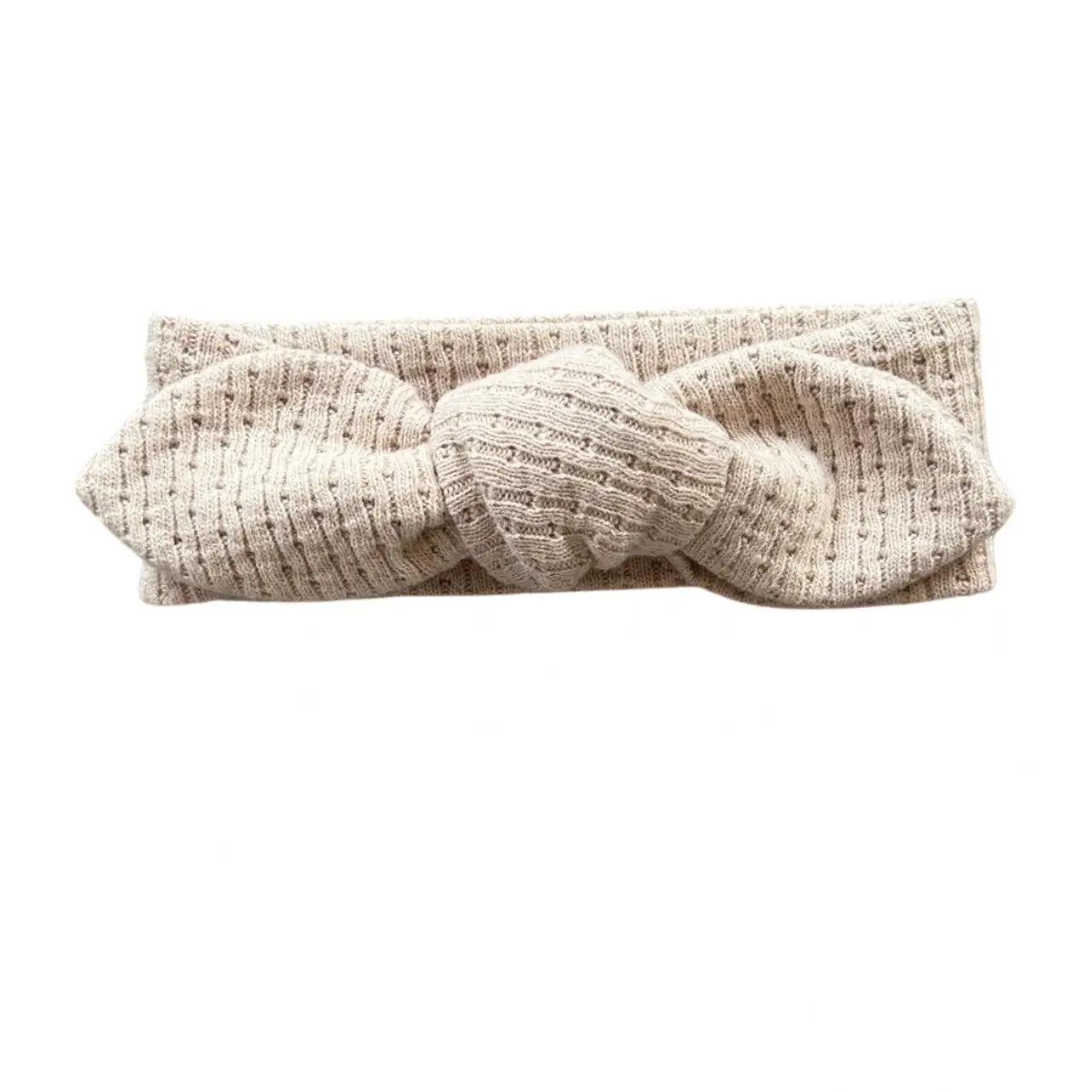 Knitted Knot Headband - Beige