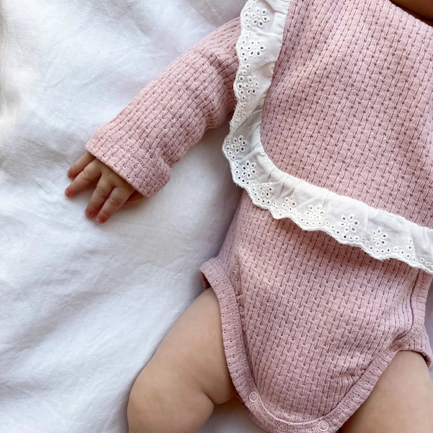 Knitted Lace Frill Bib - Assorted