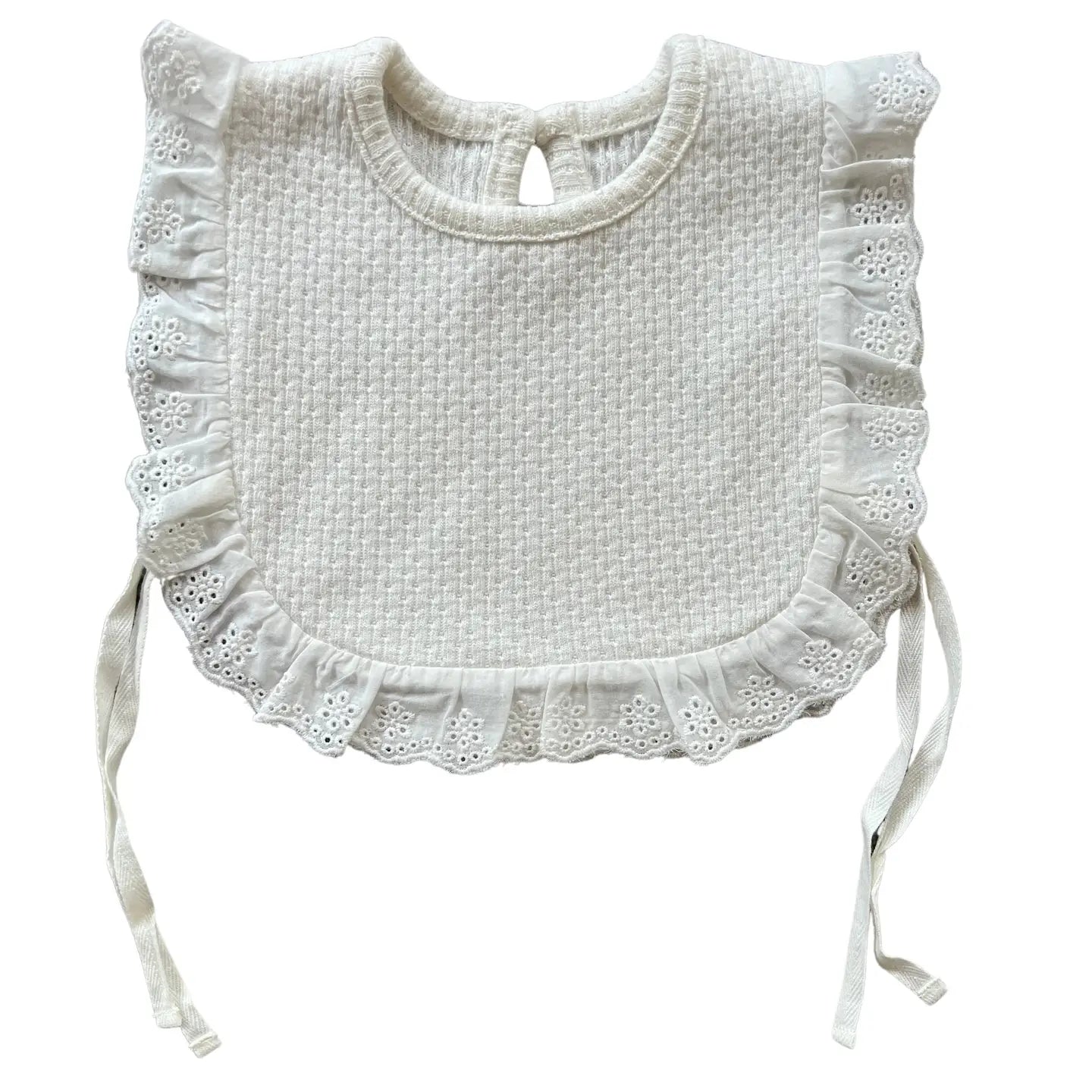 Knitted Lace Frill Bib - Assorted