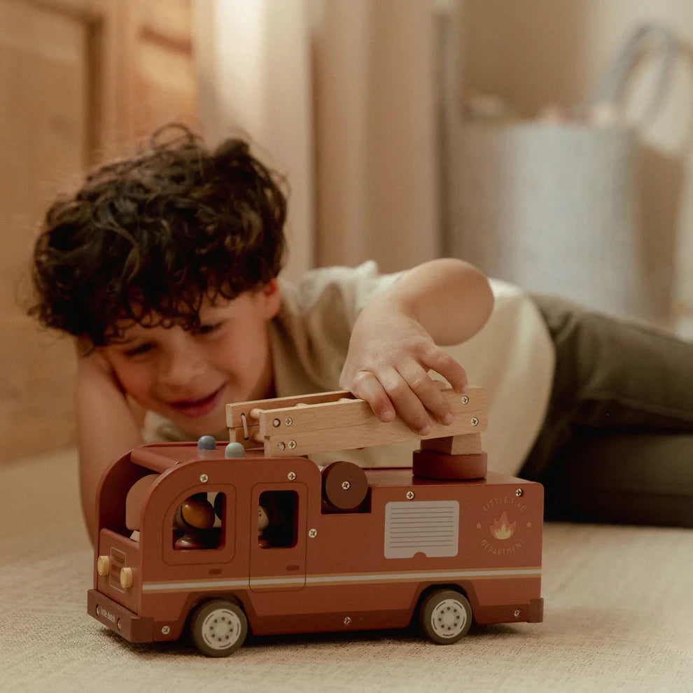 Wooden Fire Truck Set