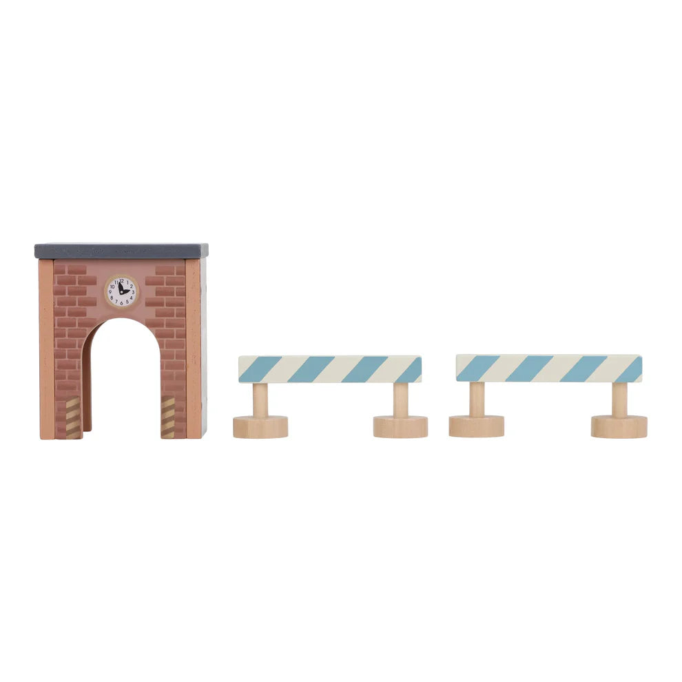Wooden Crane and Train Track Set