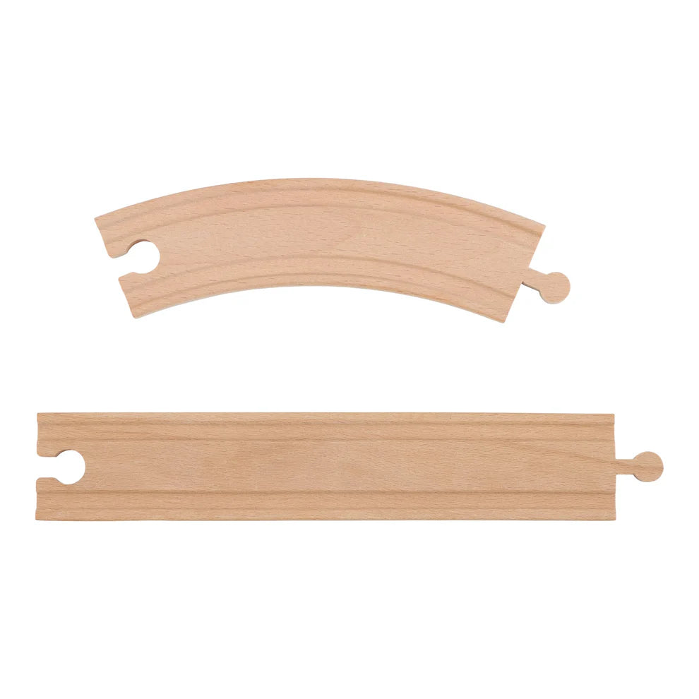 Wooden Crane and Train Track Set