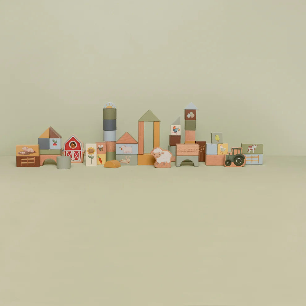 Little Farm Wooden Building Block Set