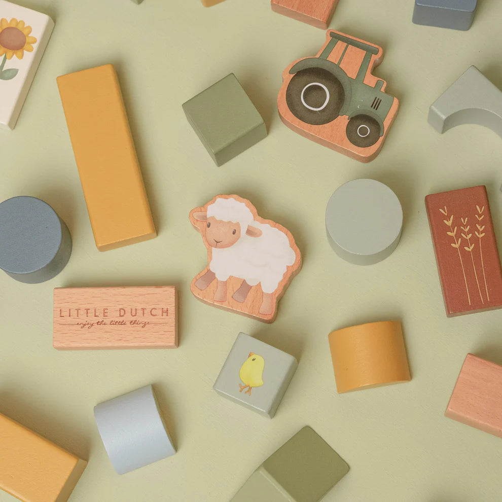 Little Farm Wooden Building Block Set