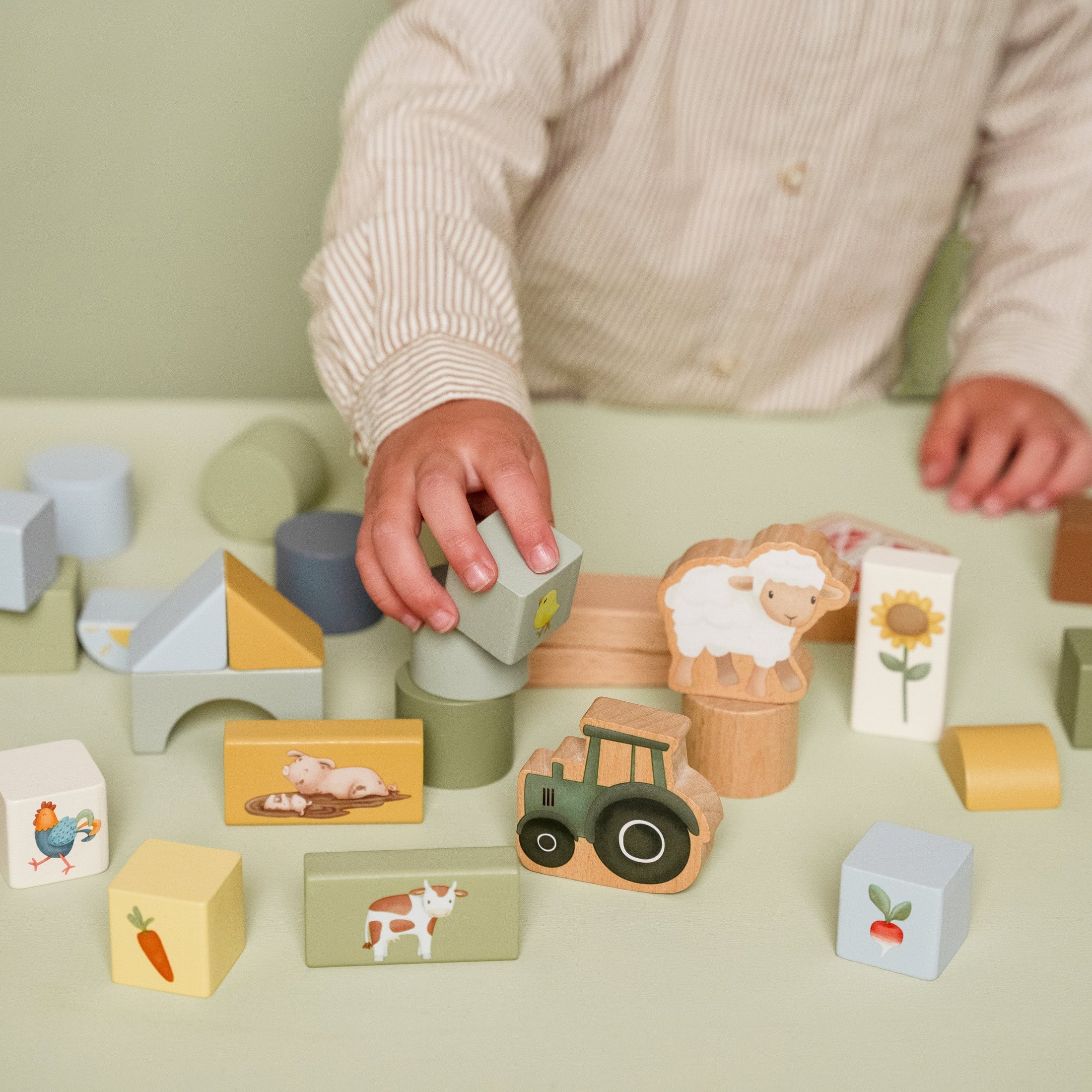 Little Farm Wooden Building Block Set