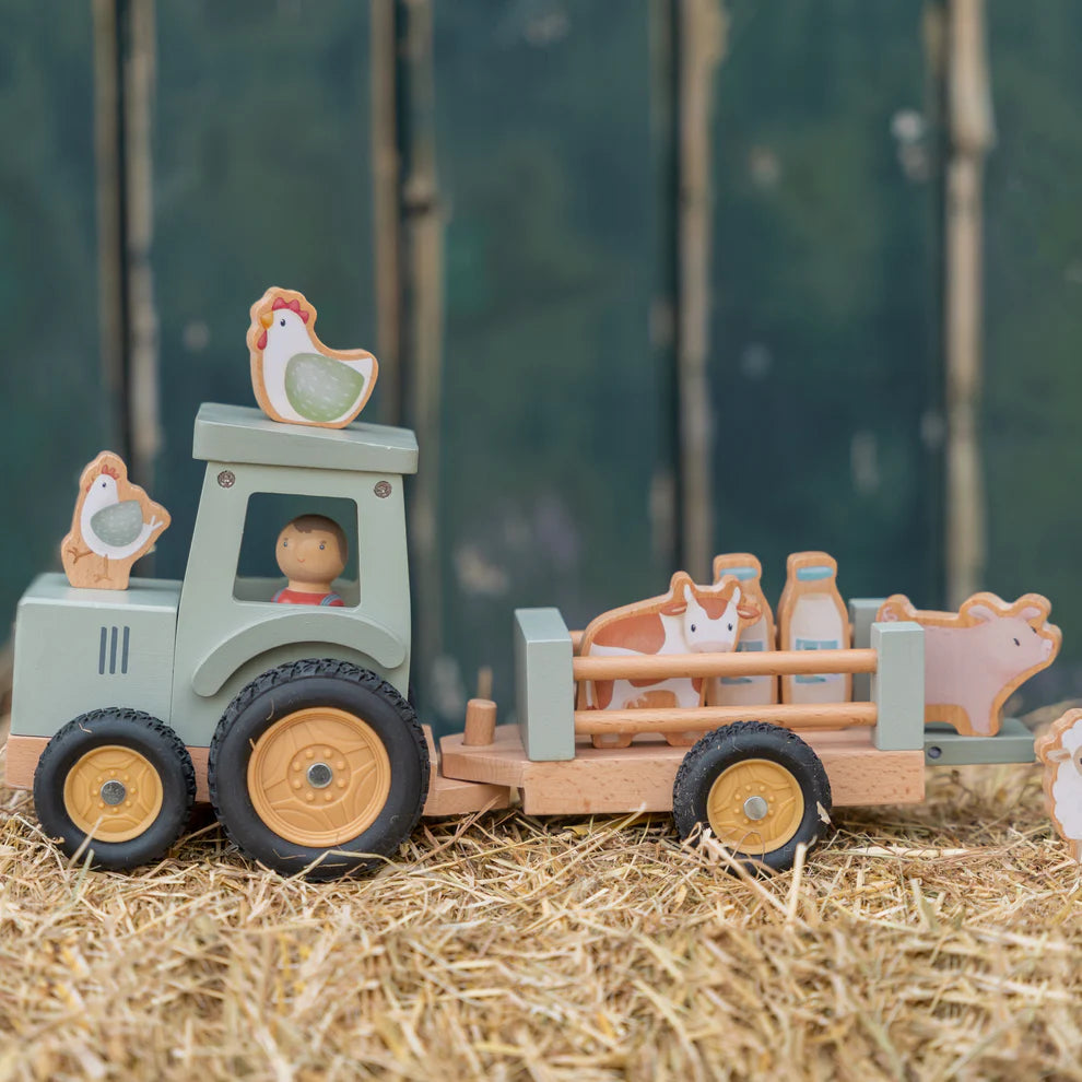 Wooden Tractor With Trailer