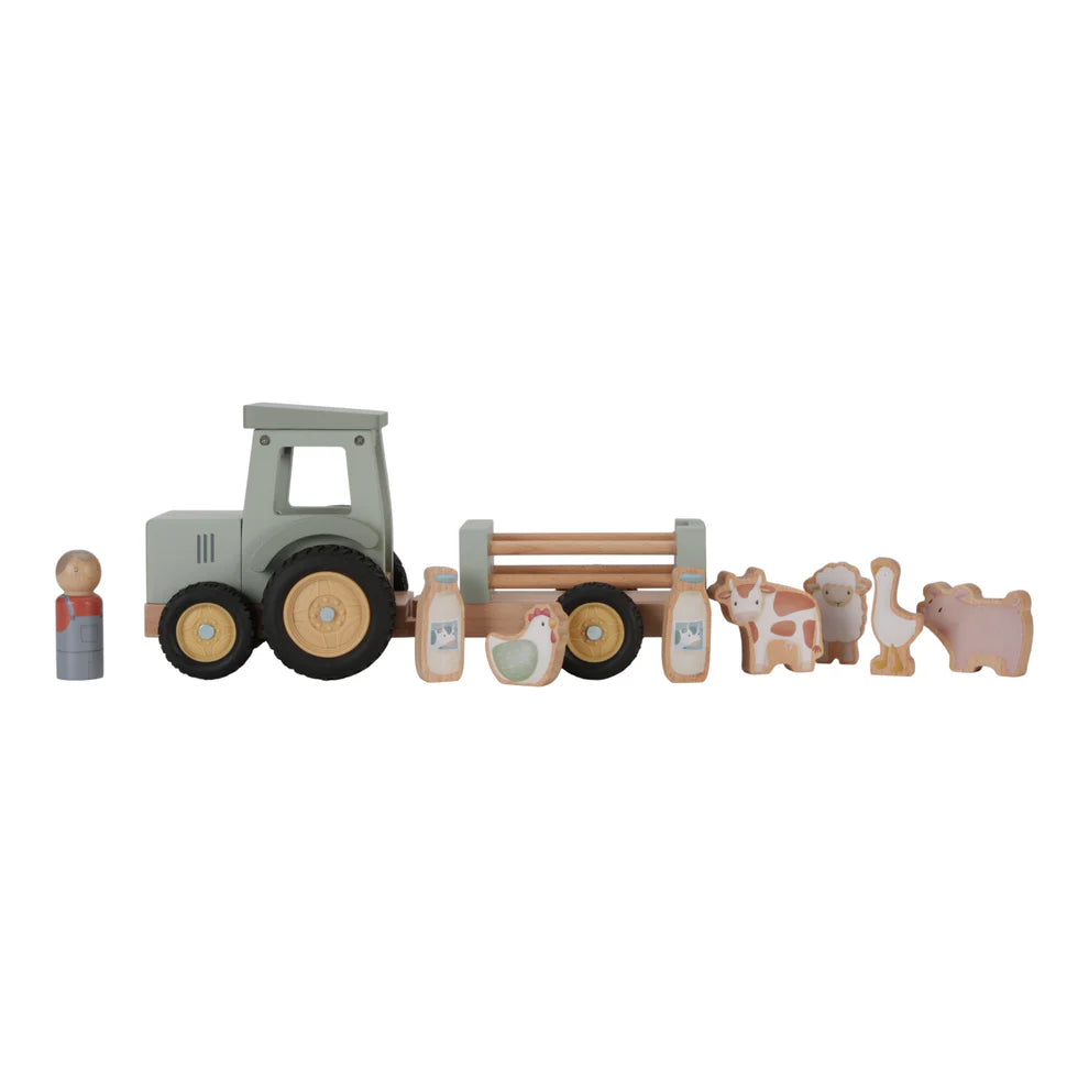 Wooden Tractor With Trailer