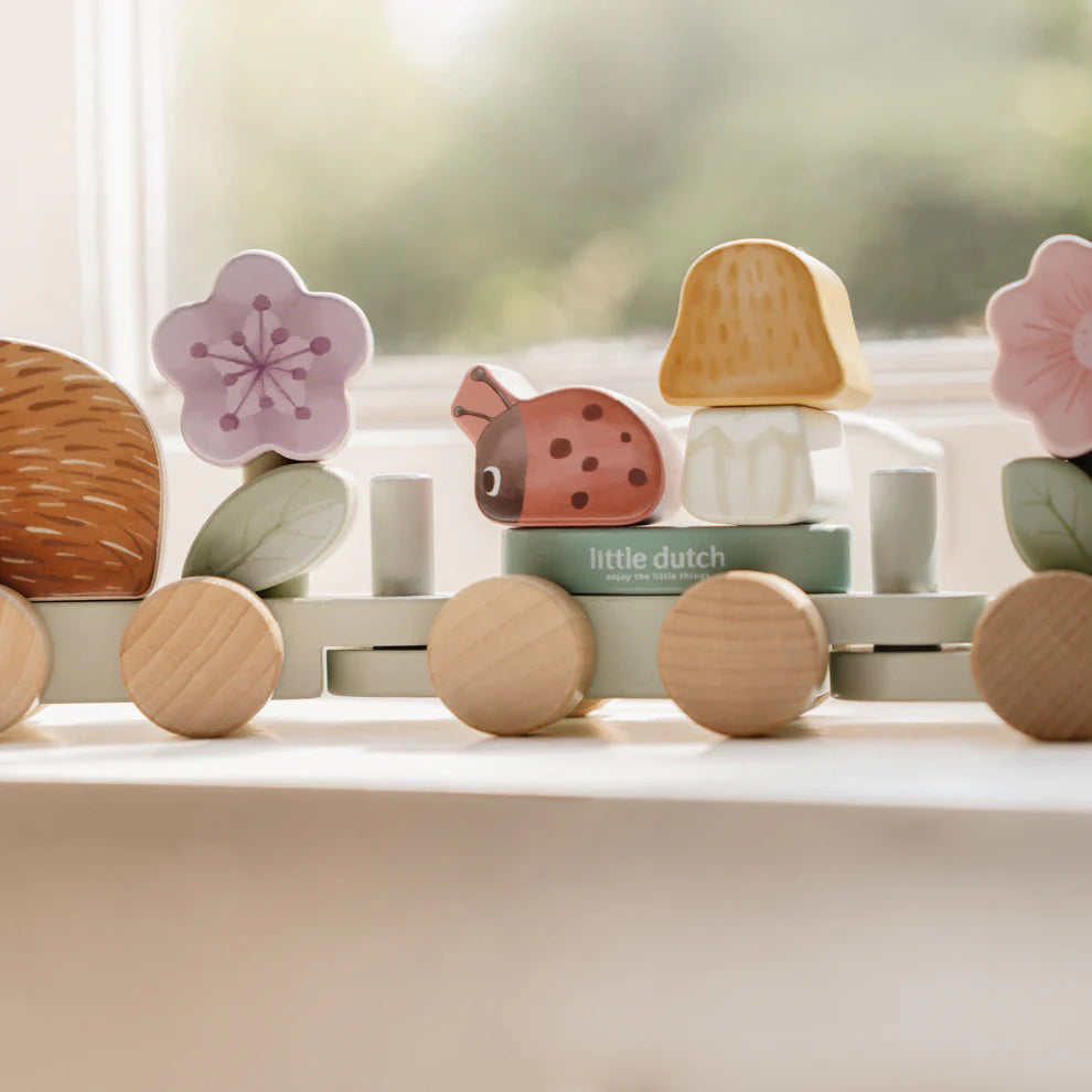 Wooden Stacking Train Hedgehog