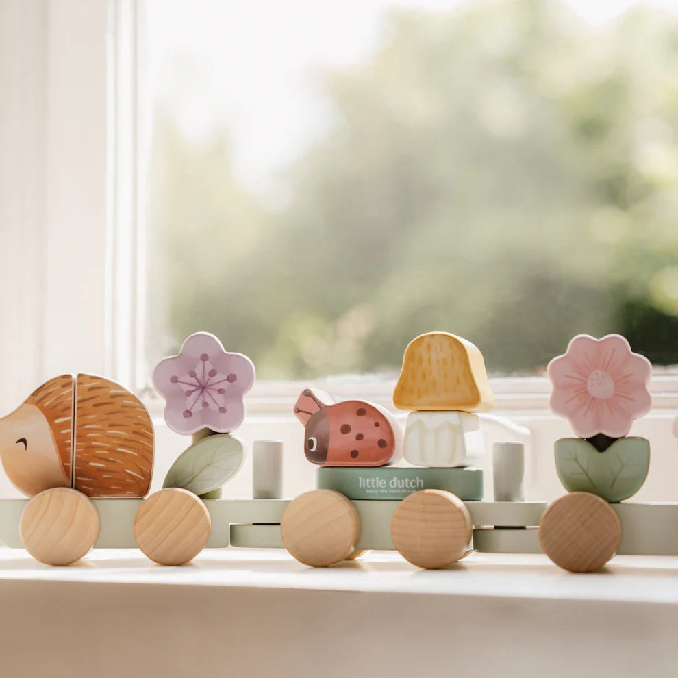 Wooden Stacking Train Hedgehog
