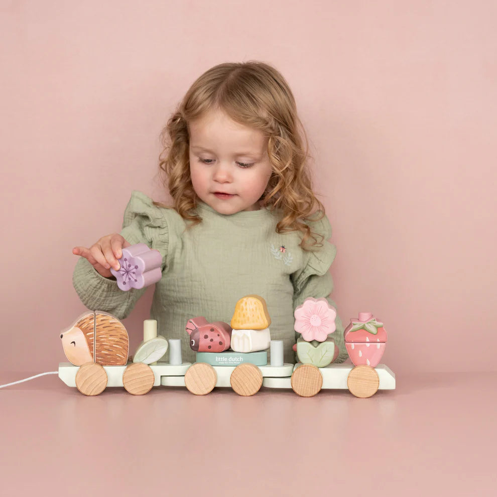 Wooden Stacking Train Hedgehog