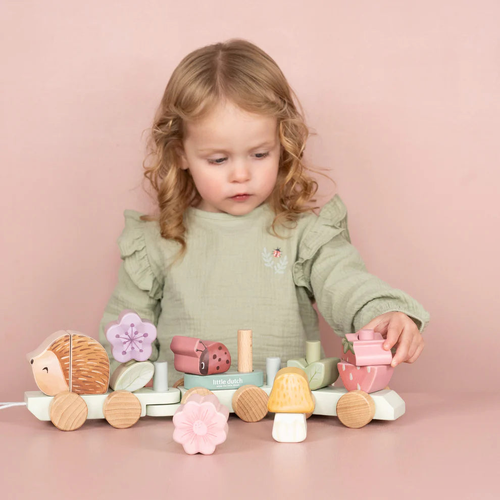 Wooden Stacking Train Hedgehog