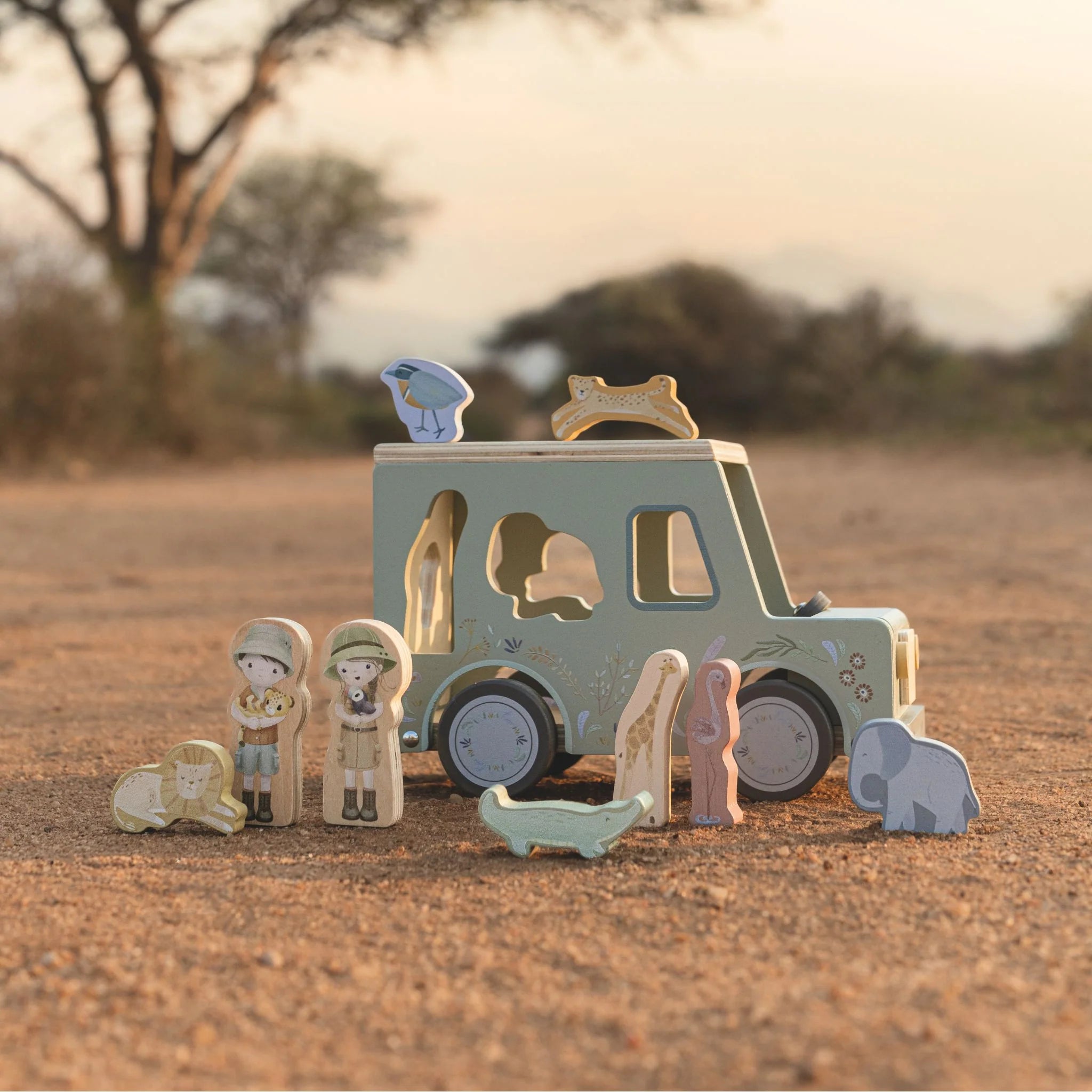 Wooden Shape Sorter Safari Car