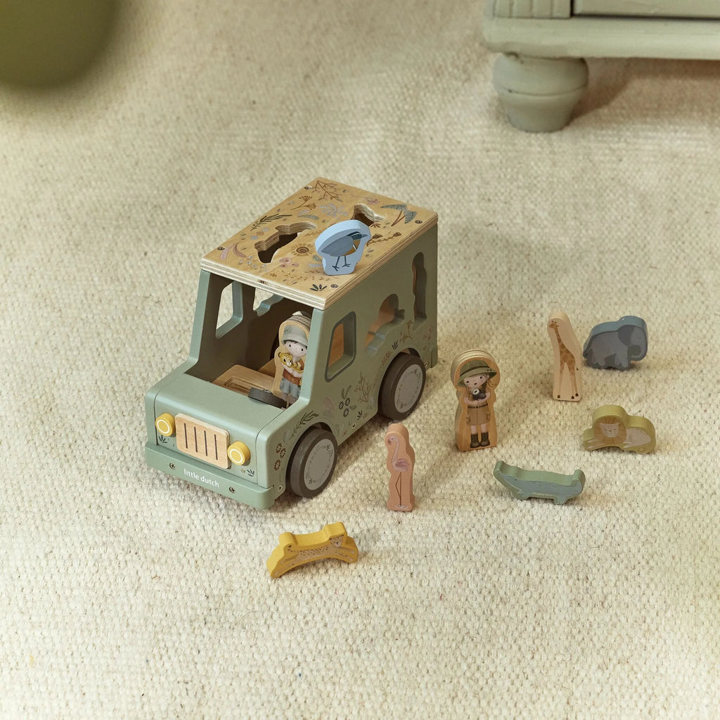 Wooden Shape Sorter Safari Car