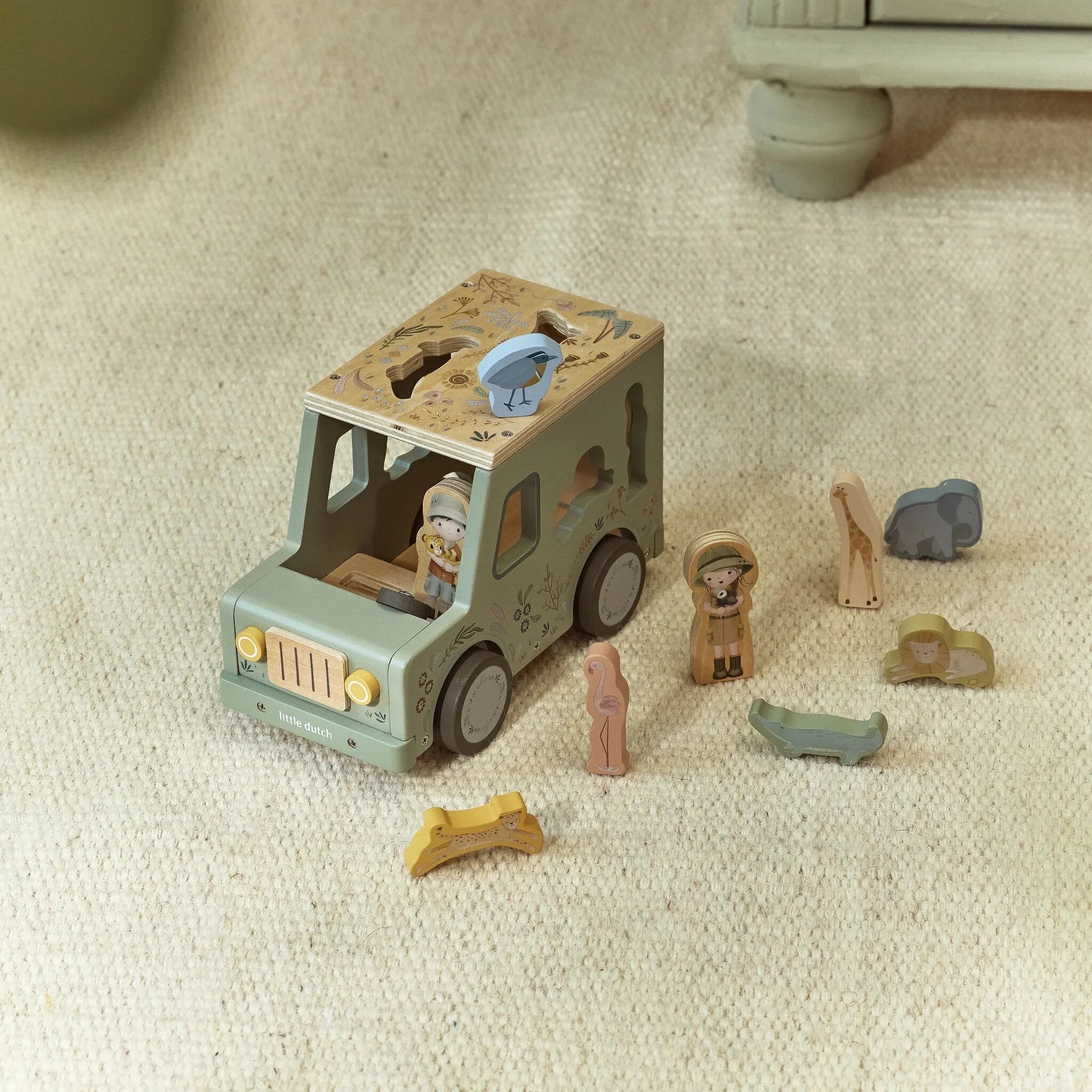Wooden Shape Sorter Safari Car