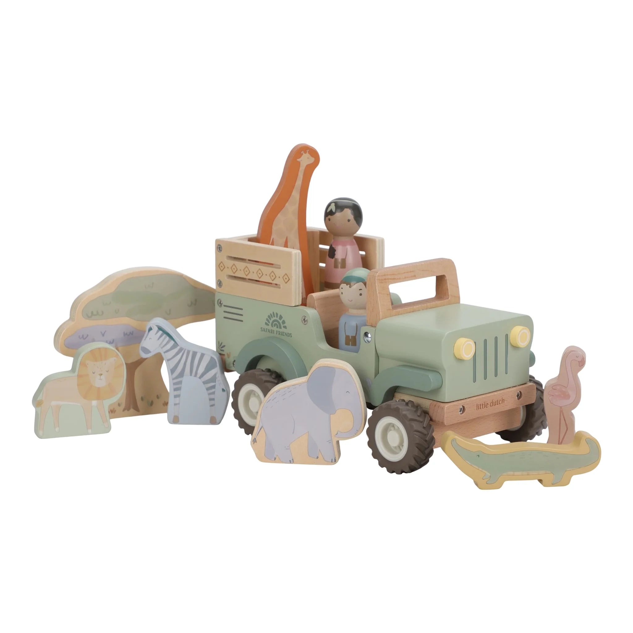 Wooden Safari Car with Animals