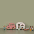 Wooden Toy Car and Caravan