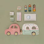 Wooden Toy Car and Caravan