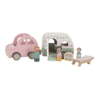 Wooden Toy Car and Caravan