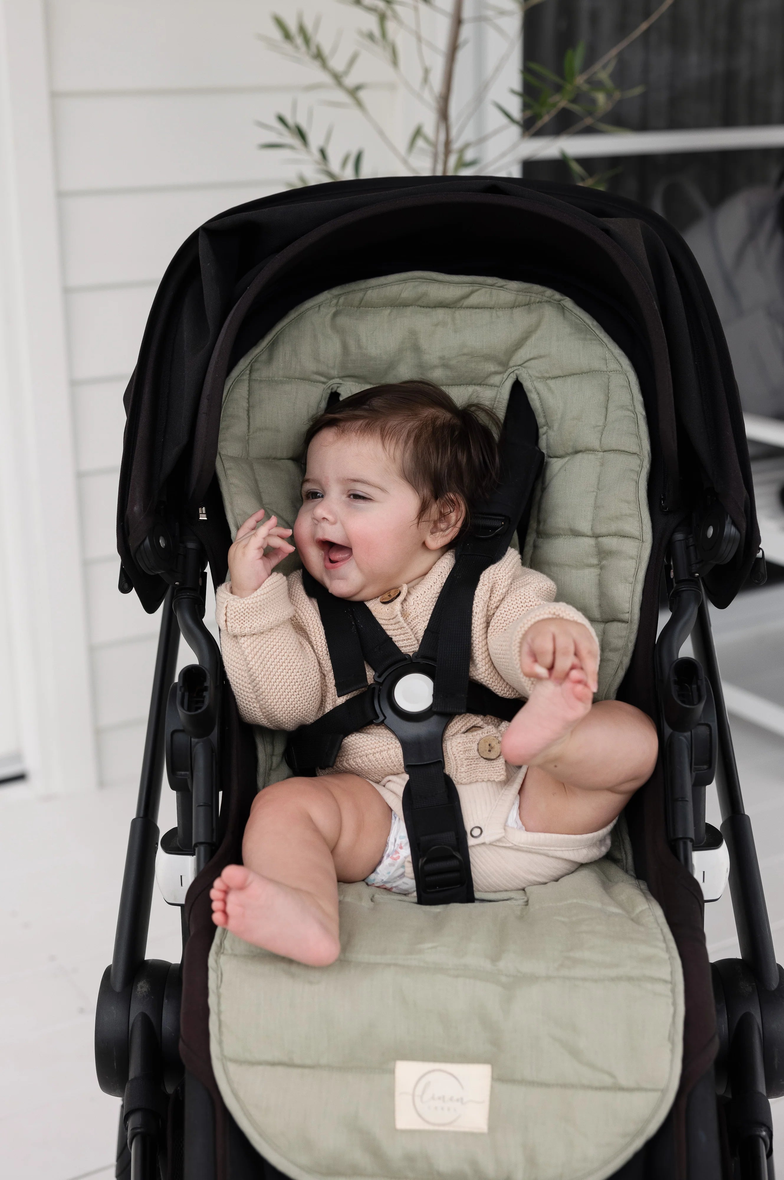 Linen Pram Liner & Strap Covers