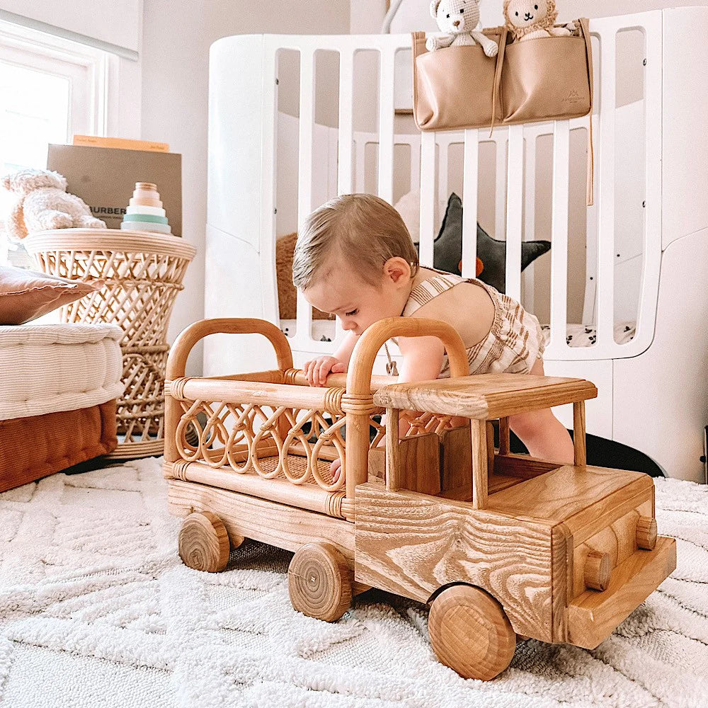 Large Rattan & Wooden Truck