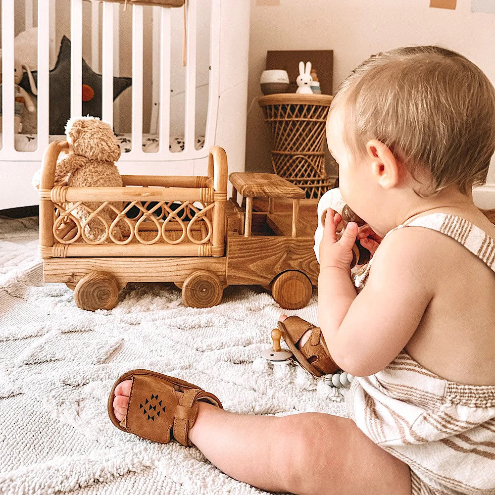 Large Rattan & Wooden Truck