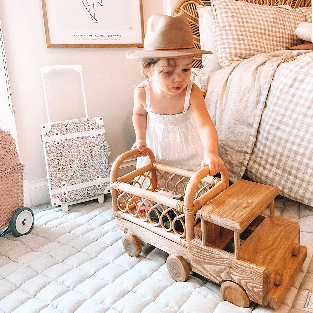 Large Rattan & Wooden Truck