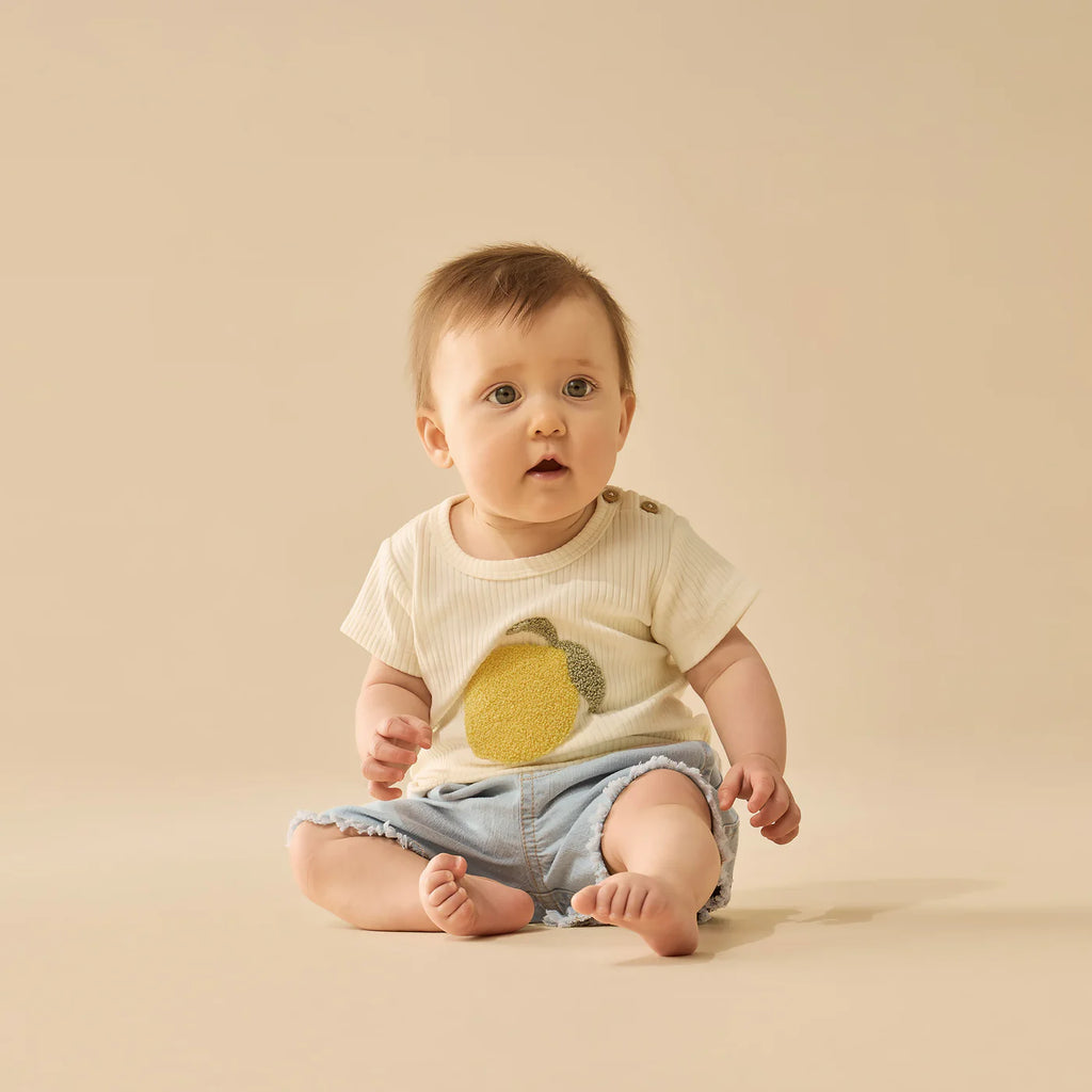 Lemon Leaf Embroidered Organic Tee