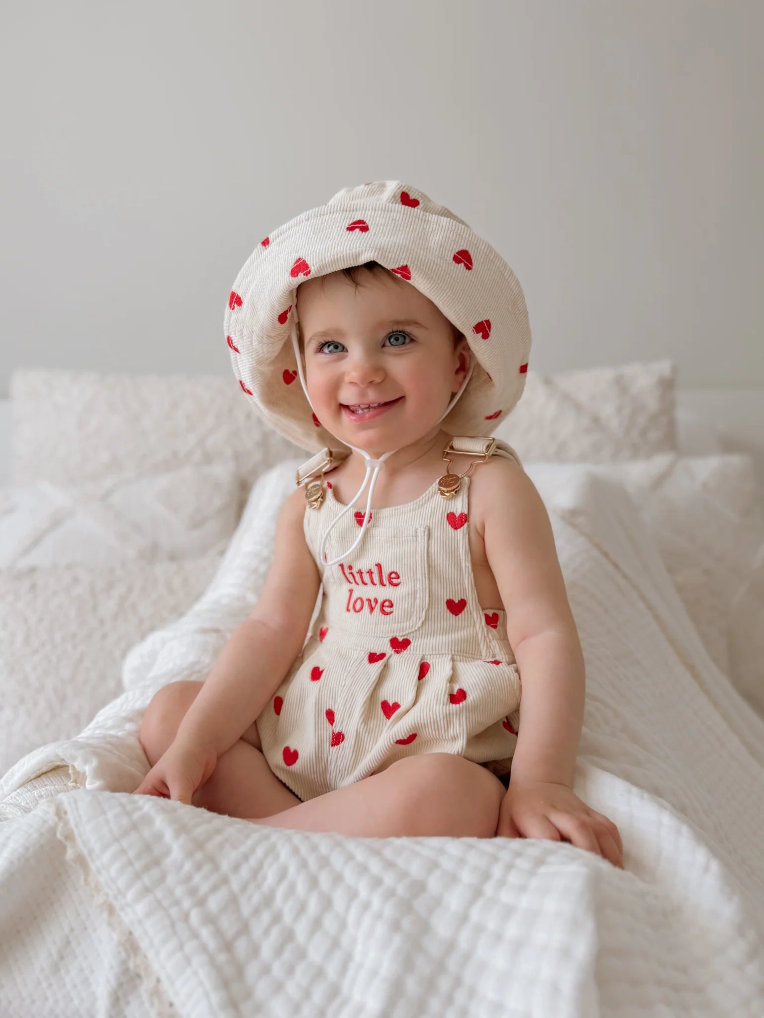 'Little Love' Overall Romper - Love Heart
