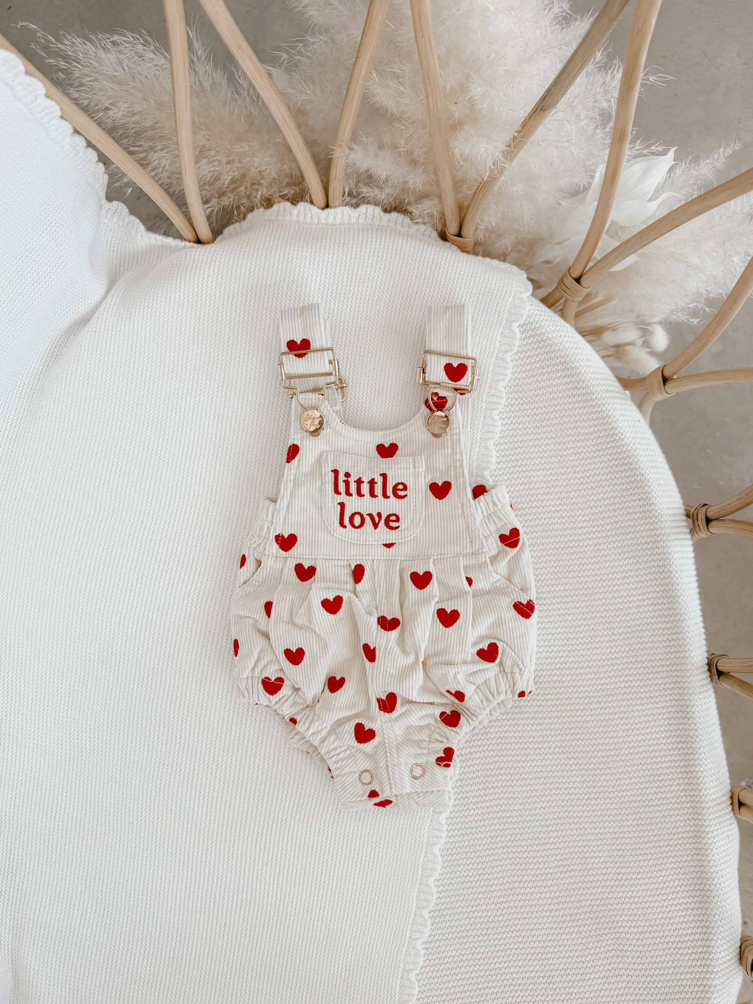 'Little Love' Overall Romper - Love Heart