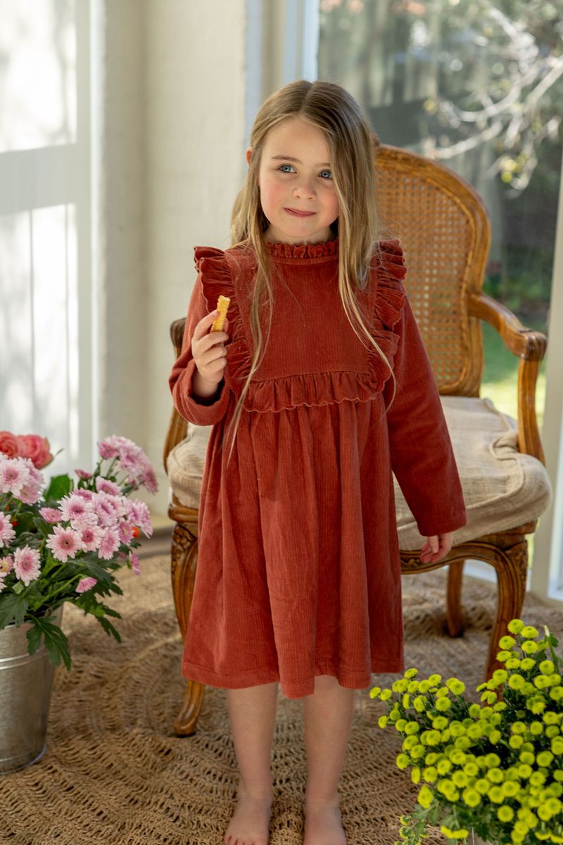 Lucie Dress - Chilli Oil Corduroy