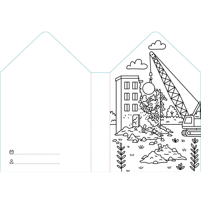 Sassi Colouring Book House - Construction Site