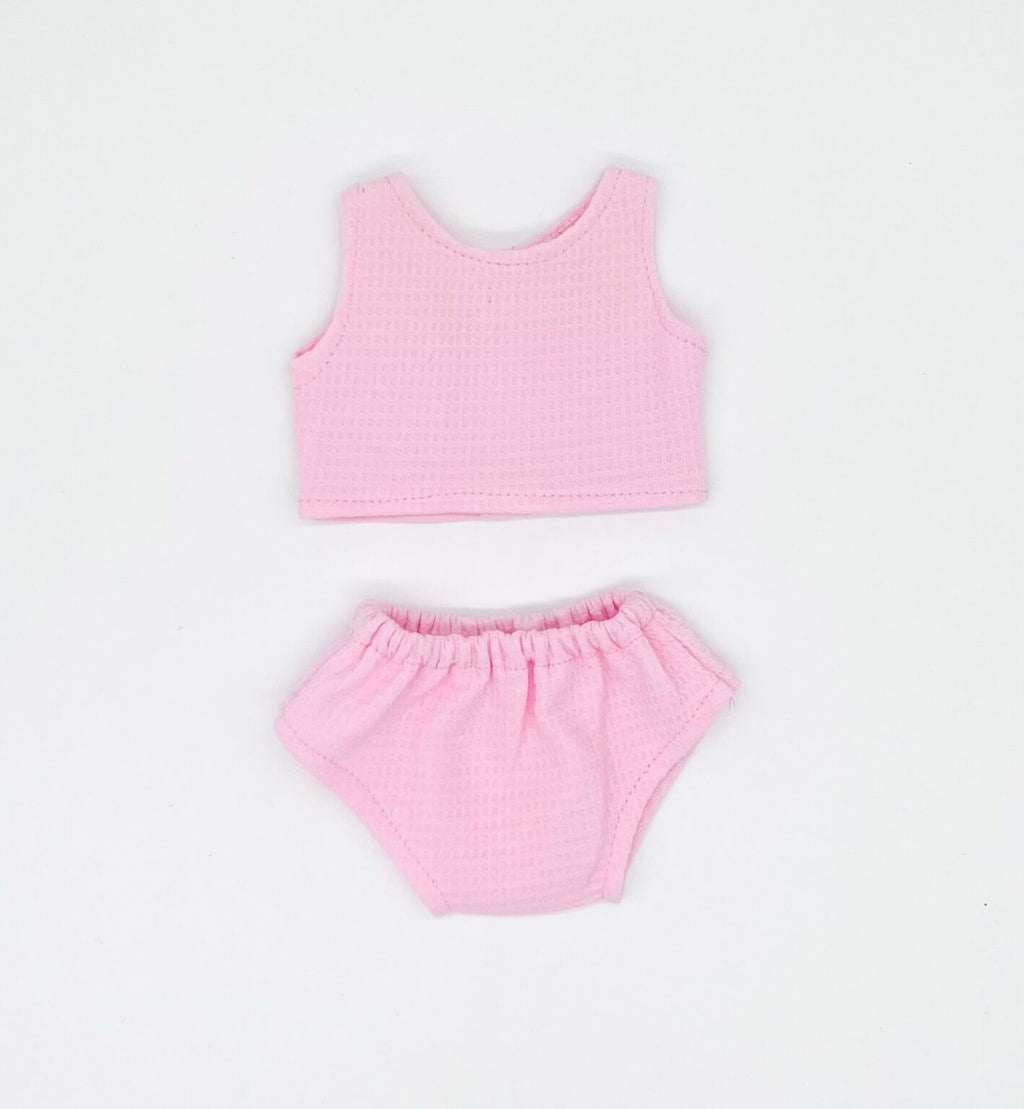 MC Pink Waffle Knit Doll Underwear Set
