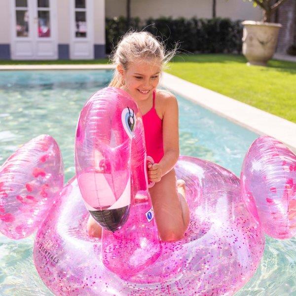 Inflatable Ride On - Neon Pink Flamingo, 150 cm