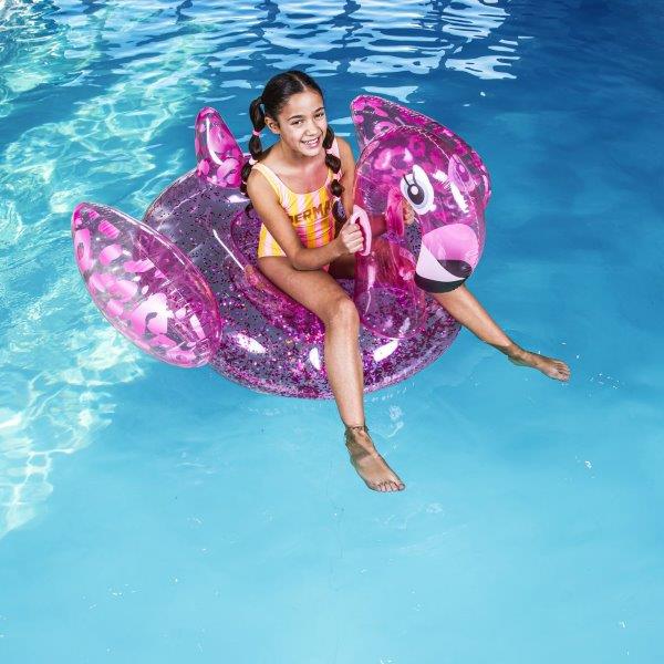 Inflatable Ride On - Neon Pink Flamingo, 150 cm