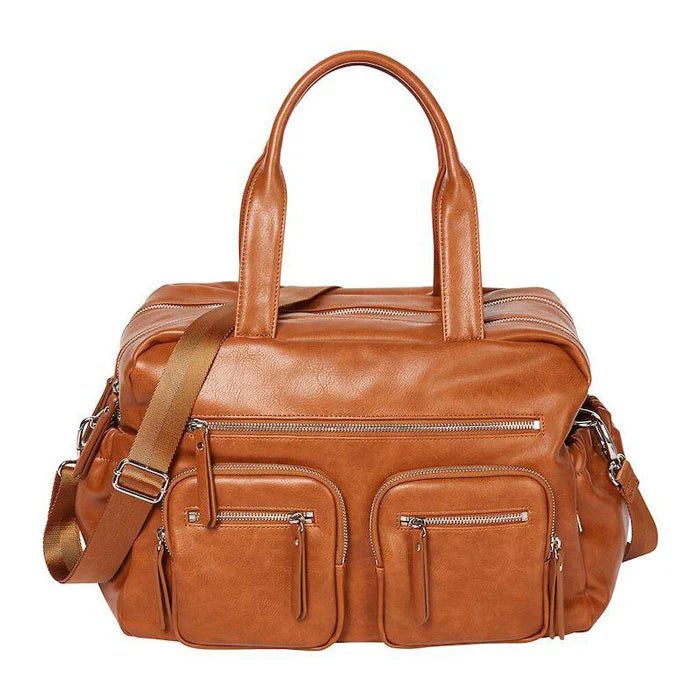 Carry All Nappy Bag - Tan Vegan Leather