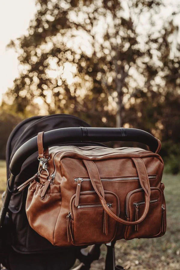 Carry All Nappy Bag - Tan Vegan Leather