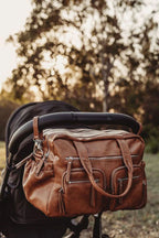 Carry All Nappy Bag - Tan Vegan Leather